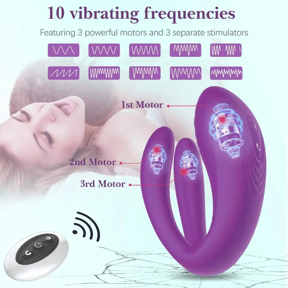 Vibrator Triple Vagina Clitoral Stimulator With Wireless Remote Control Rechargeable Vibrating Clitoris Sex Toys for Couples