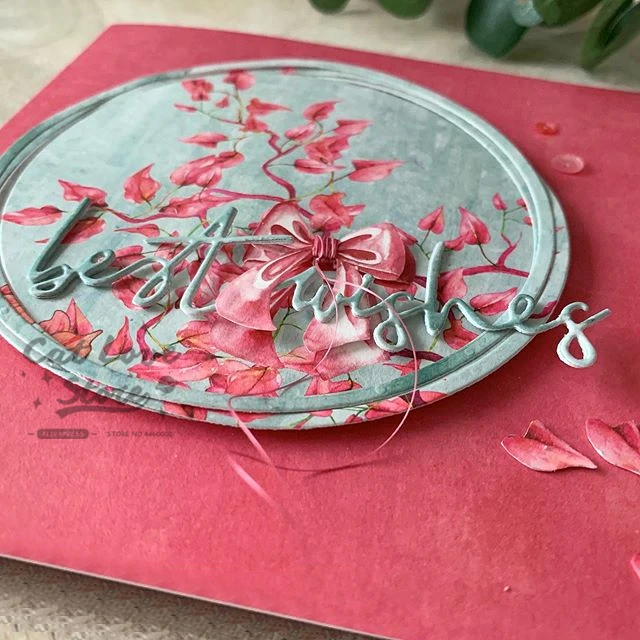 أفضل التمنيات بكلمات القطع المعدنية ، استنسل سكرابوكينغ ، صنع البطاقات ، DIY ، الحرف الزخرفية ، النقش ، قوالب جديدة لعام 2019