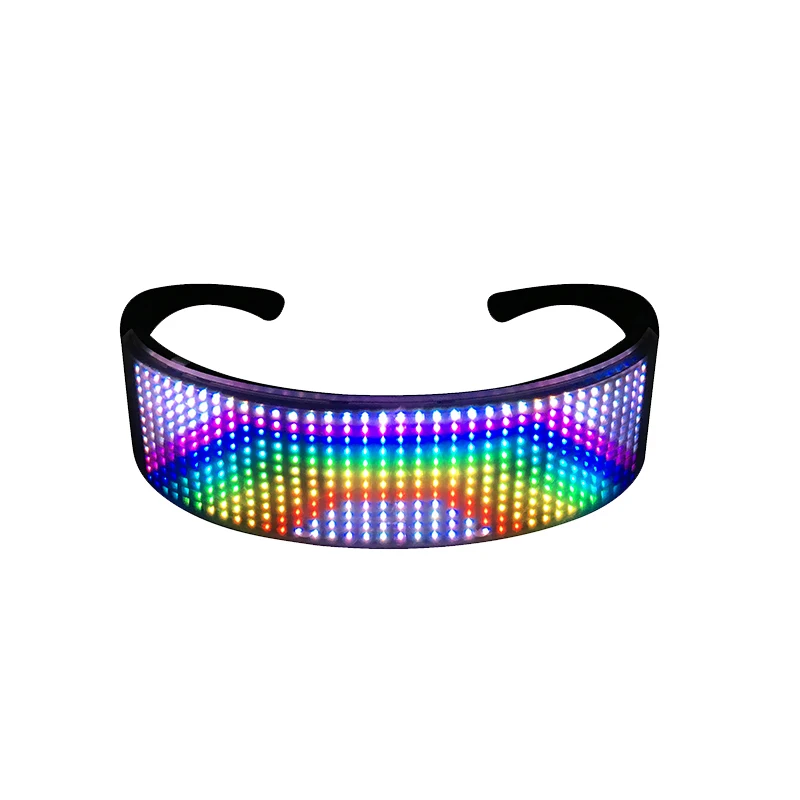 USB charging luminous LED glasses with full color bluetooth scrolling LED moving sign interesting glow LED gift for friends