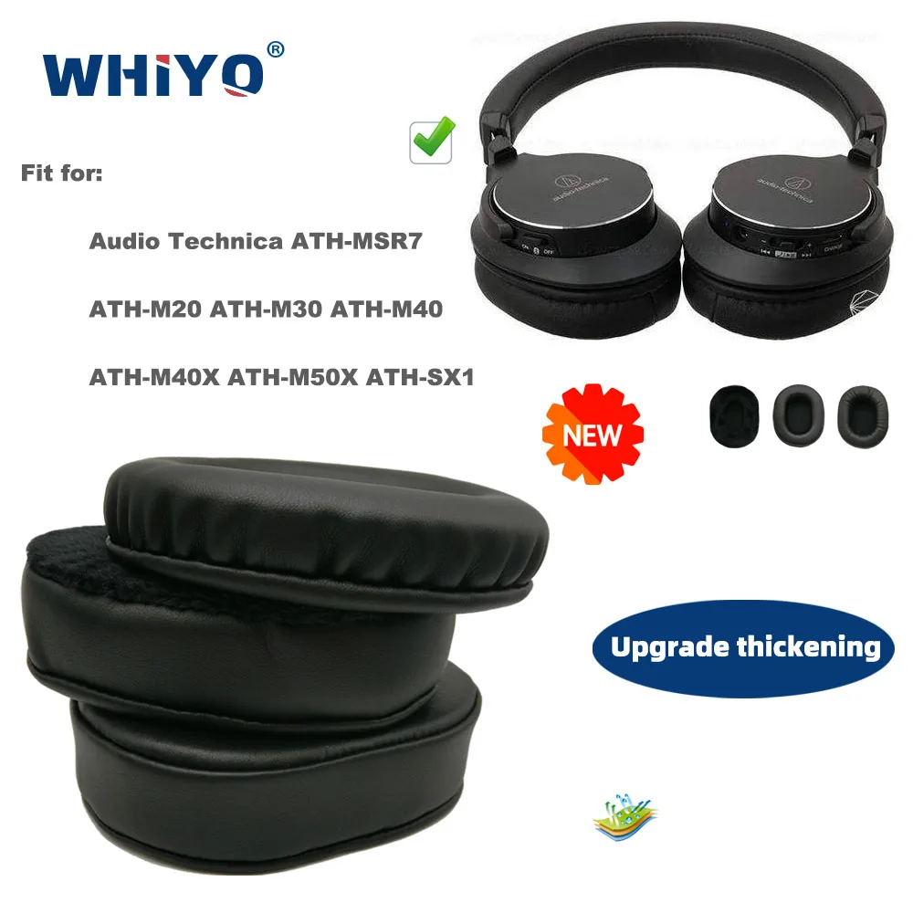 

New Upgrade Replacement Ear Pads for Audio Technica ATH MSR7 M20 M30 M40 M40X M50X SX1 Headset Leather Cushion Earmuff Earphone