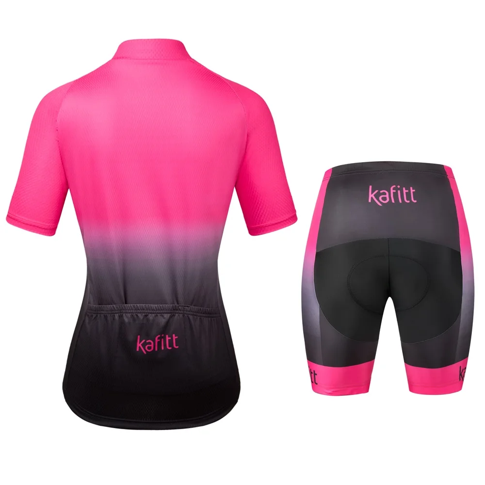 2021 Kafitt  Pink Go Pro Team Cycling Jersey Women Fashion MTB Bike Shirt Maillot Ciclismo Quick Dry Bicycle Clothing Short Sets