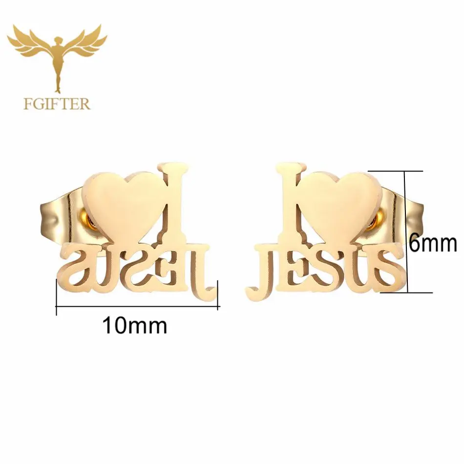 12 par miłosne serce Jesus kolczyki sztyfty Jehovah Christianity akcesoria ze stali nierdzewnej do przekłuwania uszu biżuteria sprzedaż hurtowa