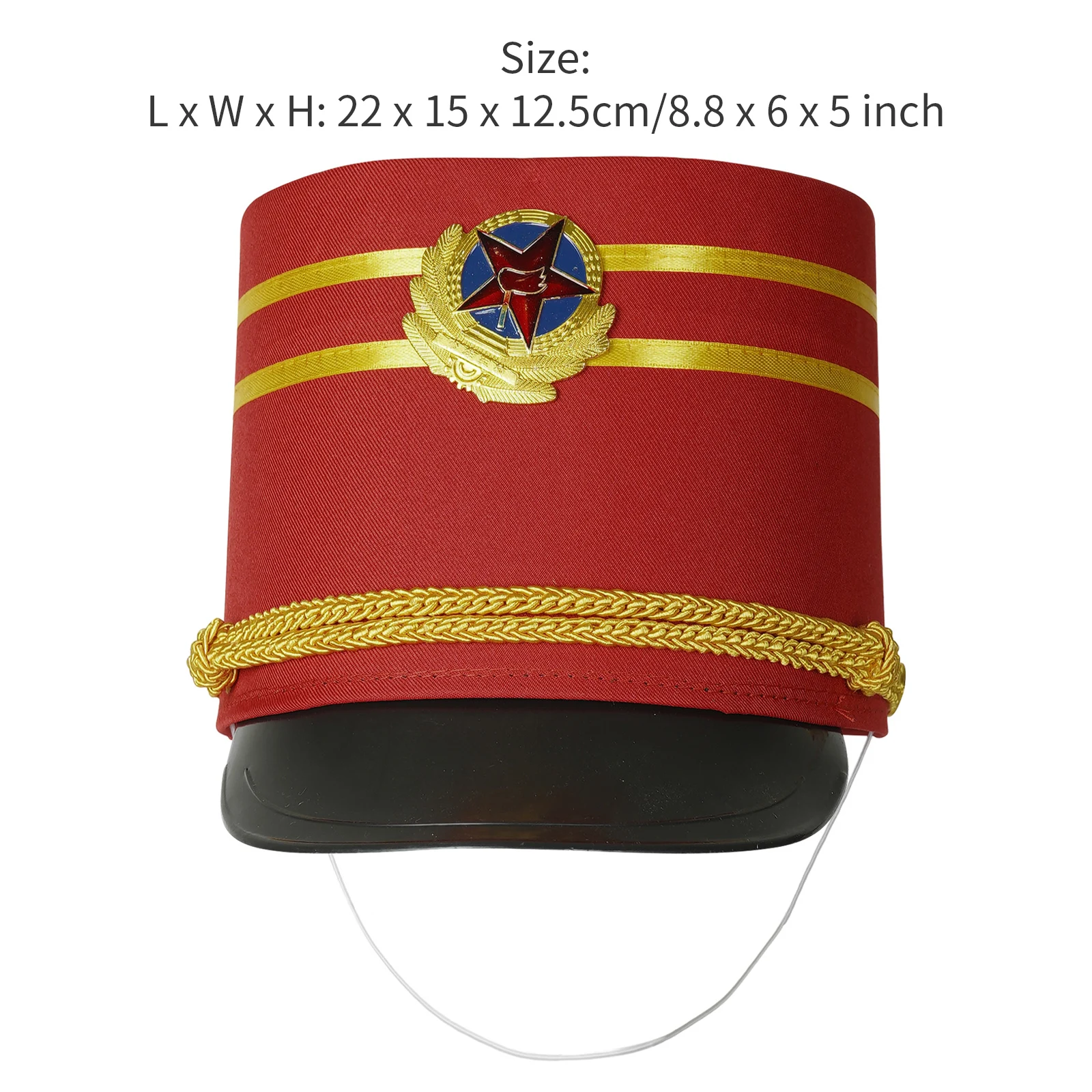 Bambini bambini Marching Band Hat Drum Major Hat Majorette Ring Master Toy Soldier Stage Performance Cap batterista Boy Costume