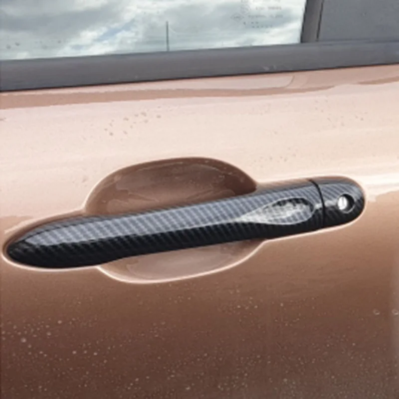 Chrome Door Handle Cover Trim for LADA XRAY X Ray X-ray 2015 2016 2018 Car Accessories 8 Pcs Color Carbon Fiber