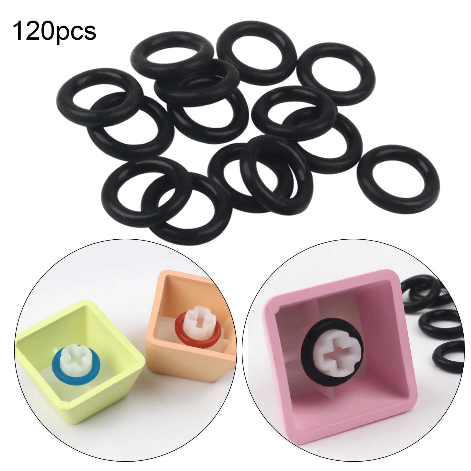 120pcs Rubber Quiet O-Ring Keyboard Switch Dampener Damper Sound Reducer Make Your Mechanical Keyboard Quieter Noise Absorption