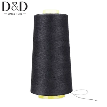 100% polyester naaigaren spoelen 1000M 40/2 polyester draden voor naaimachine en handquilten reparatie werkt zwart