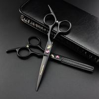 6.0 inch black New Professional Hairdressers Hair Scissors Japan 440C Barber Big Cutting Scissors Thinning Shears Hair Clipper