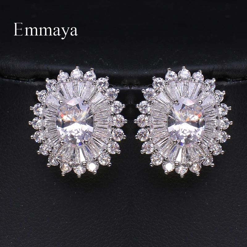 Emmaya New Fashion Cute Sunflower Appearance Noble Earring With AAA Zirconia Delicate Jewelry Women&Girls Charming Choice Gift