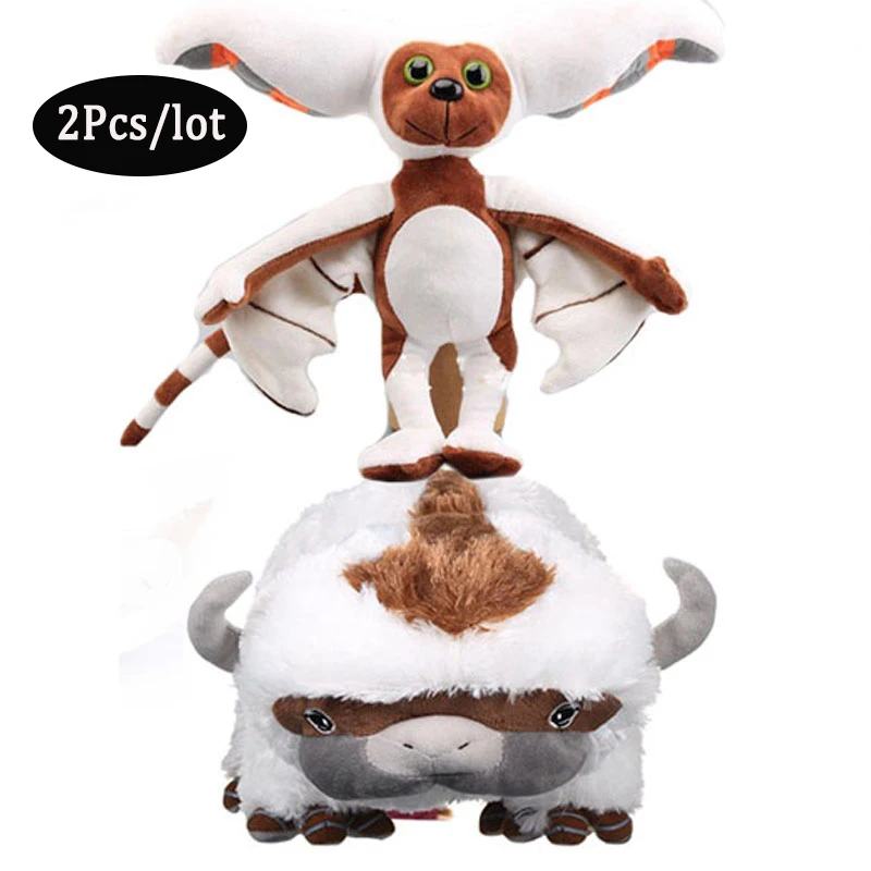 2Pcs/lot Anime Avatar The Last Airbender Appa Plush Toys TV Series  Cartoon Momo Plush Toy Stuffed Dolls for Kids Birthday Gifts