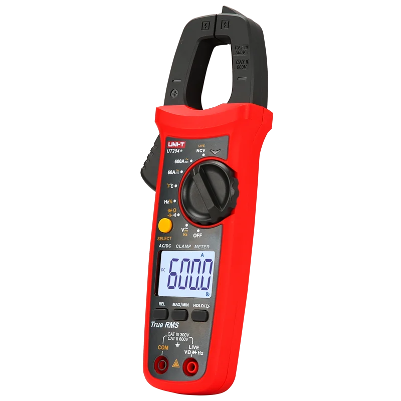 UNI-T UT204 Plus Series Clamp Ammeters. UNI T Temperature Voltage Tester LCD Digital Current Clamp AC/DC NCV True Rms Multimeter