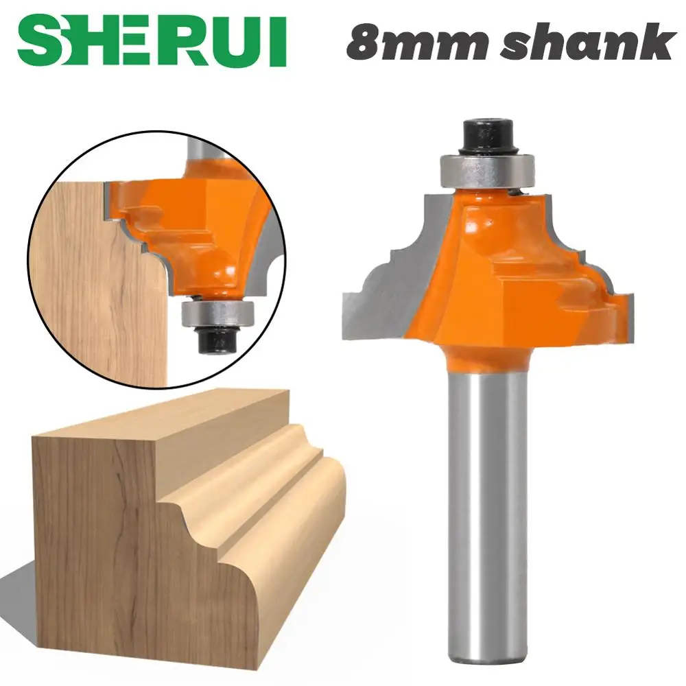 1pcs 8mm ShankYarn wood router bit Straight end mill trimmer cleaning flush trim corner round cove box bits tools