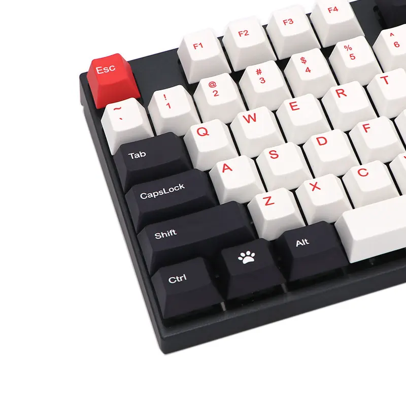 KeyPro Berger Red Ethermal Dye Sublimation fonts PBT 108/130  keycap cherry profile For mechanical MX Switch keyboard