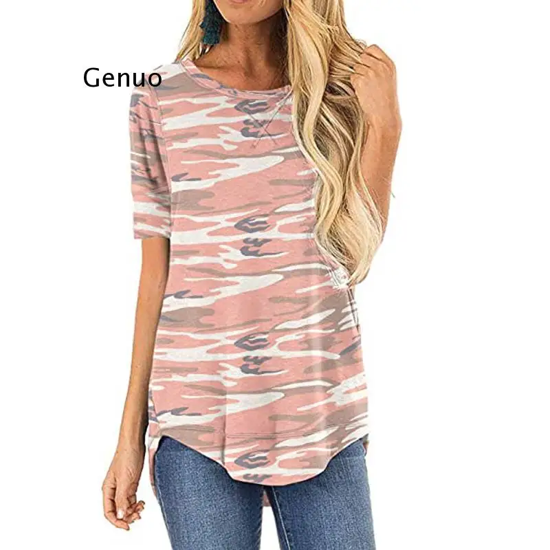 Print Casual Tshirt Womens Summer Short Sleeve Loose Tshirts Round Neck Female Tops