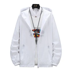 Women Basic Jackets 2020 Summer Women Hooded Jacket Coats Thin Causal Moman Windbreaker Jacket Lightweight Solid Famale White