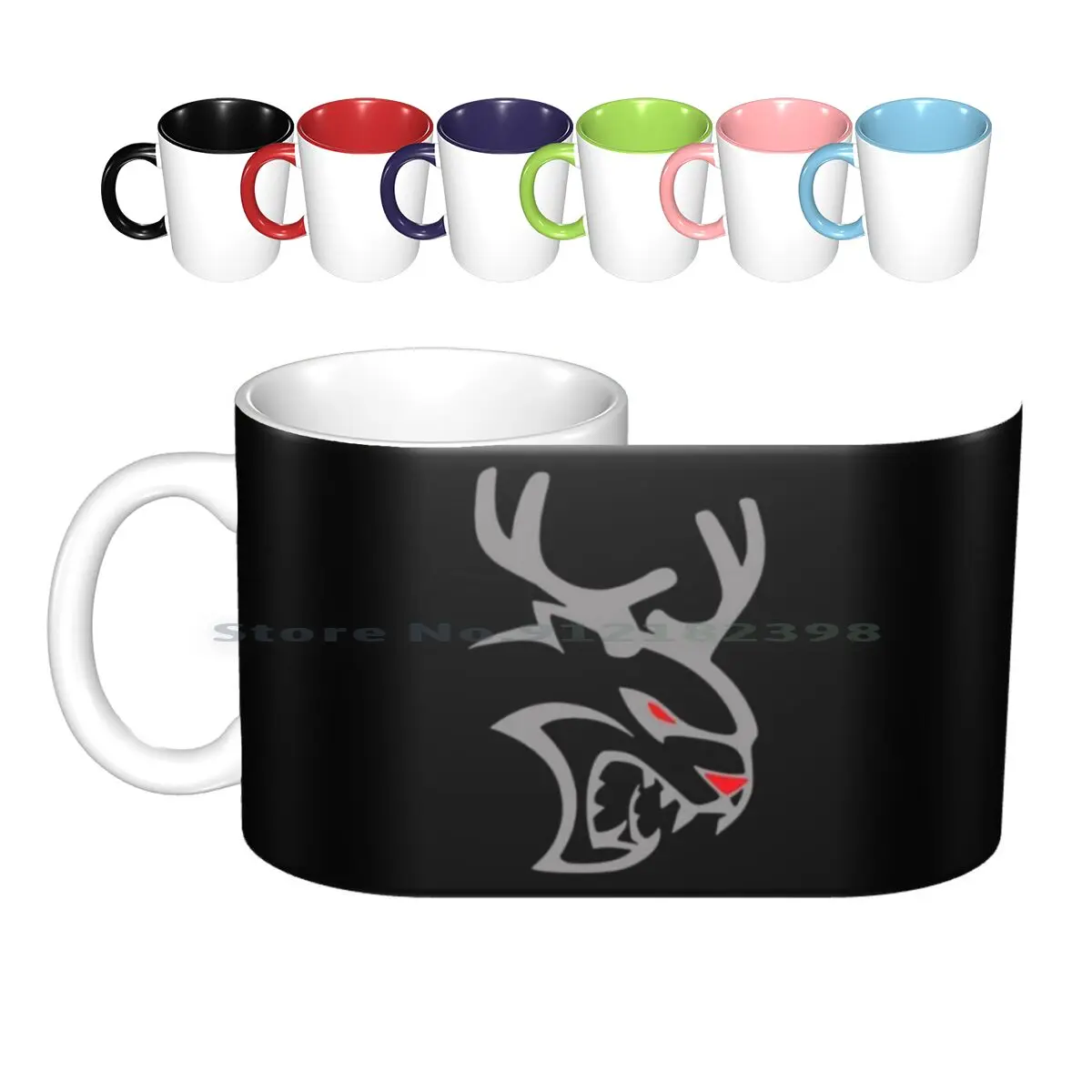 Reindeer Christmas Hellcat Ceramic Mugs Coffee Cups Milk Tea Mug Antlers Hellcat Reindeer Challenger Charger Redeye Hell Cat