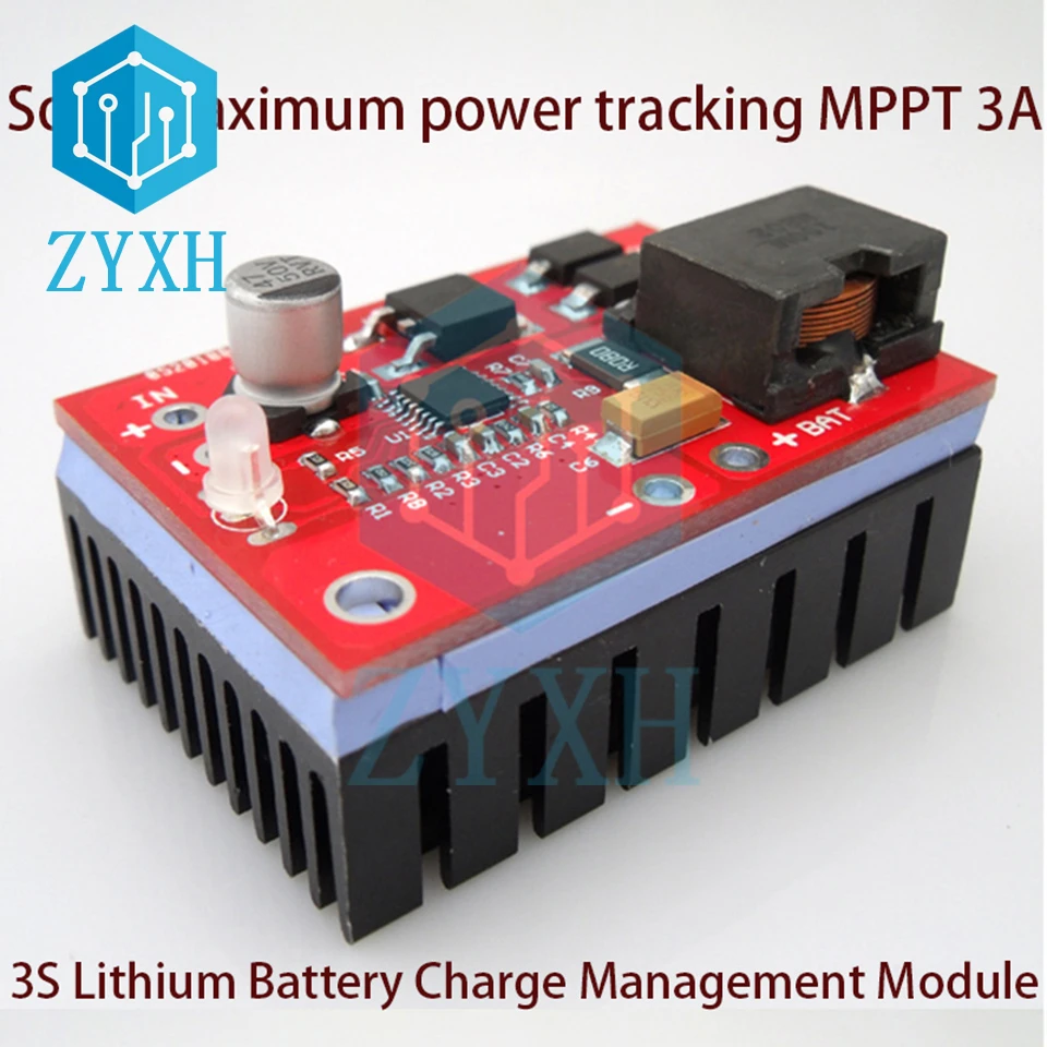 3A BMS 3S MPPT Solar Panel Controller CN3722 Lithium Li-ion 18650 Battery Charging Board With Heat Dissipation