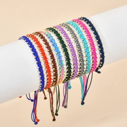 ZMZY Simple Woven Cotton Rope String Bracelet Handmade MIYUKI Gold Color Beads Chic Tassel Bracelets for Women Girls Jewelry