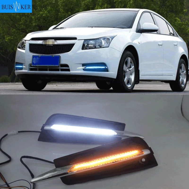 

car for chevrolet cruze 2009-2013 DRL Driving Daytime Running Light fog lamp Relay Daylight styling yellow turn signal