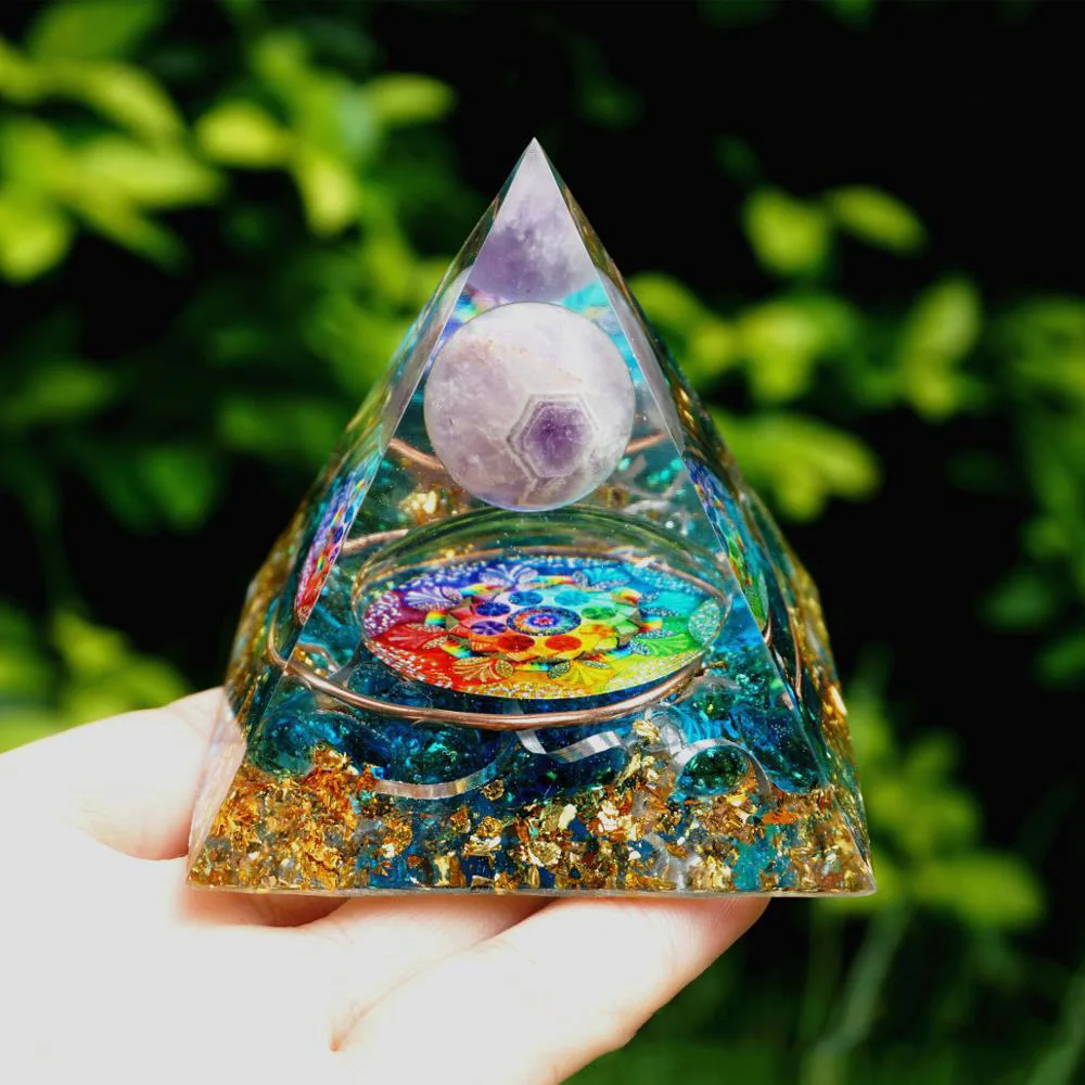 Orgonite Pyramid Orgone Energy Converter  Obsidian Soothe The Soul Stone That Change The Magnetic Field Of Life Resin Jewelry