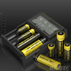 2024 nuovo NITECORE D4 LCD circuiti intelligenti assicurazione globale Li-onIMR AAA CR123 18650 14500 16340 26650 17500 caricabatteria