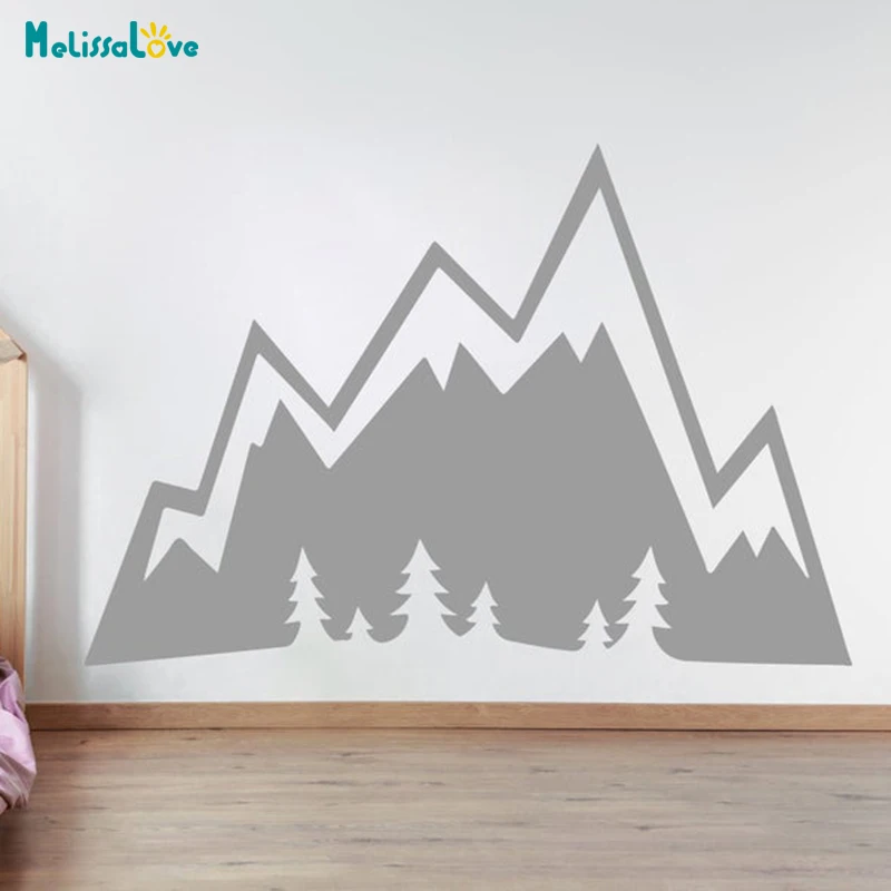 Mountains Forest Wall Decal Adventure Awaits Vinyl Stickers Home Decoration Gift Removable Vinyl Wallpaper BA549