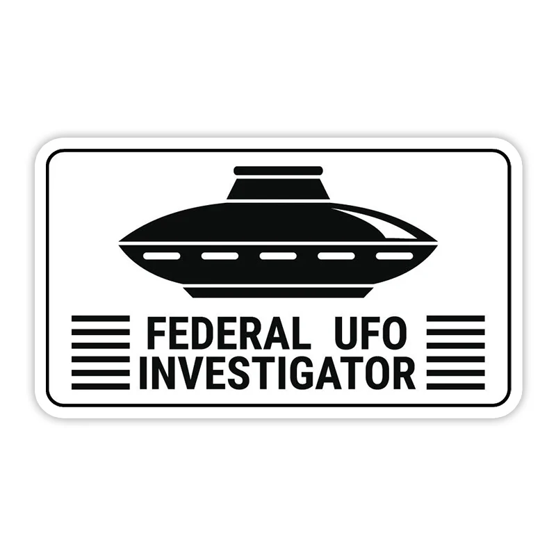 S40947# Various Sizes PVC Self-adhesive Decal Federal UFO Investigator Car Sticker Waterproof Auto Decors on Bumper Rear Window