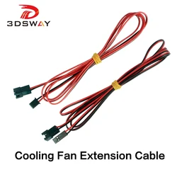 3dsway-piezas de impresora 3D, Cable de extensión de ventilador de refrigeración, 2 pines, XH2.54, línea de conexión, Cable alargador hembra a macho, 1M, 2 metros