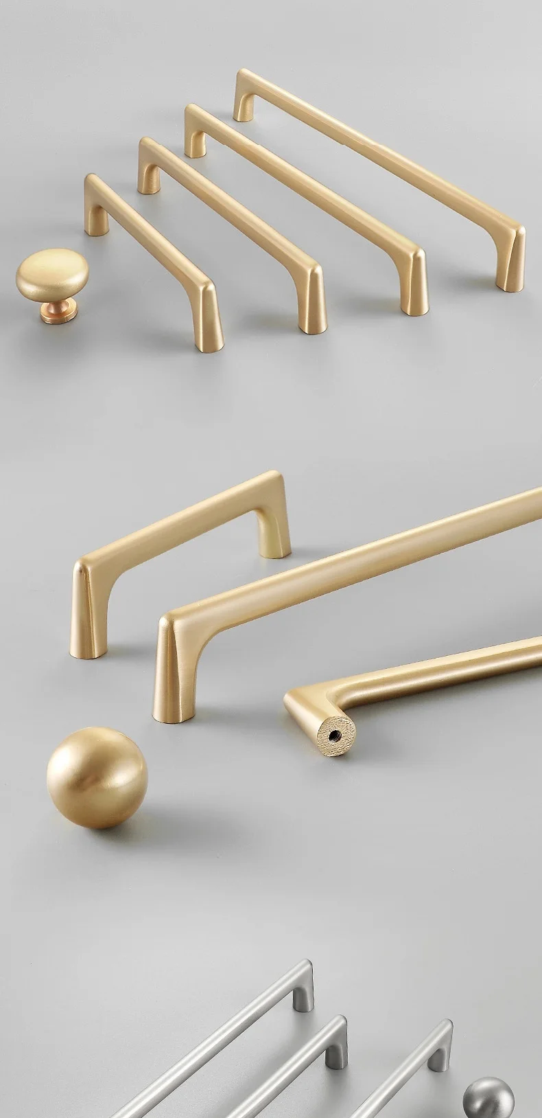 WV Schrank Griffe Perle Grau Messing Gold Schrank Tür Griffe Zink-legierung Schublade Knöpfe Zieht Küche Möbel Griff Hardware,kü – Detail 18