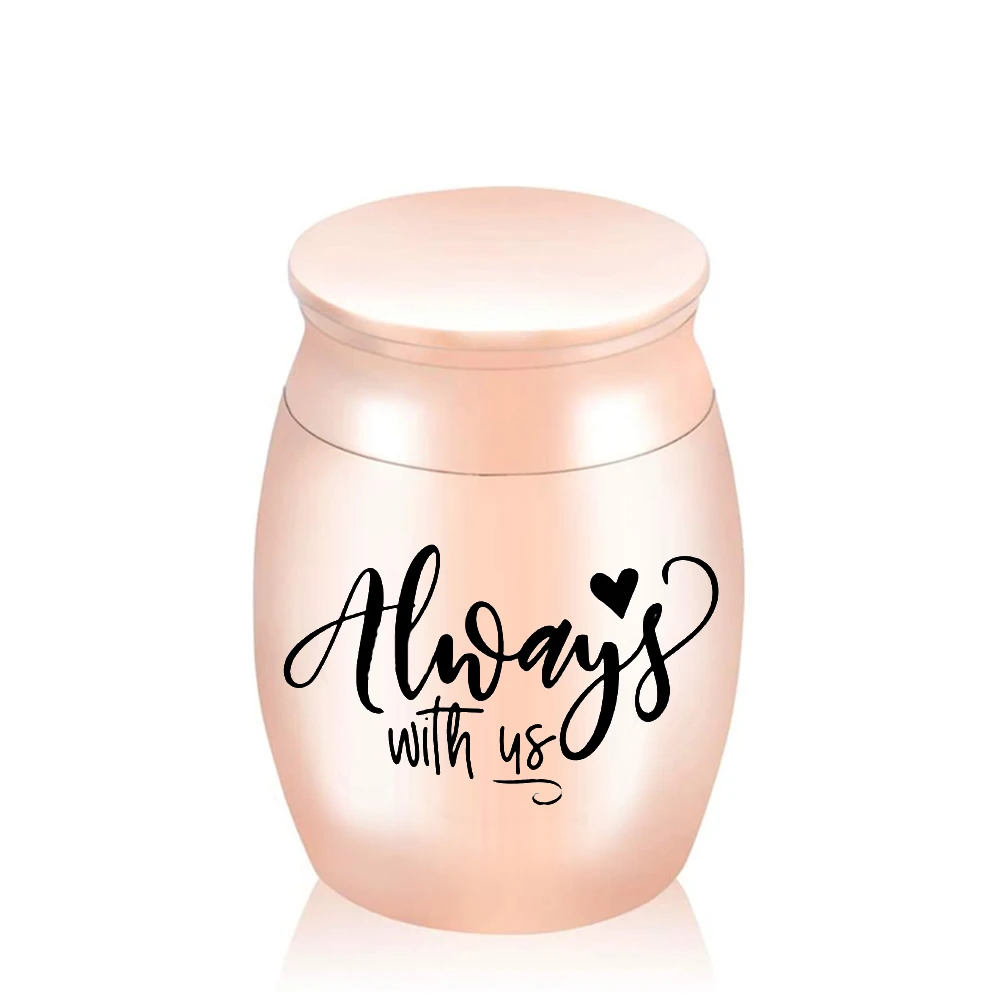 Always with us Cremation Urns for Human Ashes keepsake heart Aluminum alloy cremation jar to commemorate human or pet 5 colors