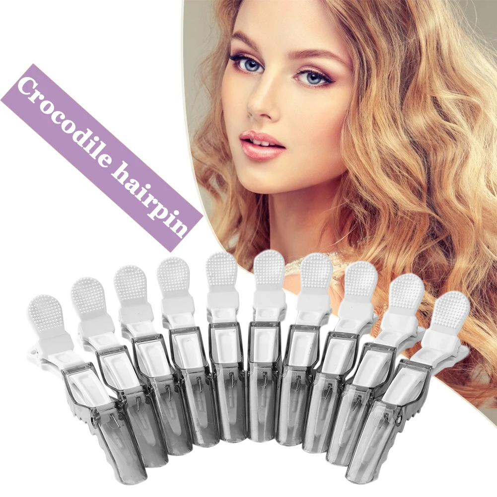 10Pcs Hair Styling Clips Wide Teeth Alligator Styling Sectioning Clips Double-Hinged Crocodile Clips for Professional Hair Salon