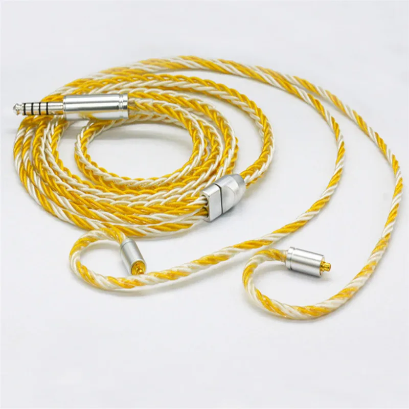 

diy earphone cable single crystal copper silver plated mix gold plated wire mmcx/0.78mm/IE80/A2DC/IM50