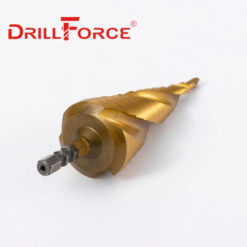 Drillforce M35 Кобальт TiAIN & M2 ступенчатое сверло с титановым покрытием 3 спиральные канавки инструмент для обработки металла и деревообработки