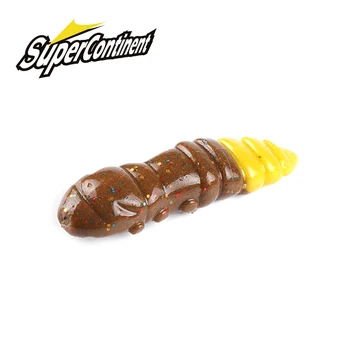 Supercontinent Pupa Zacht Kunstaas Zacht Plastic Kunstaas Larve 38mm/18pcs Drijvende Zoetwater Swimbaits Siliconen Zacht Aas worm