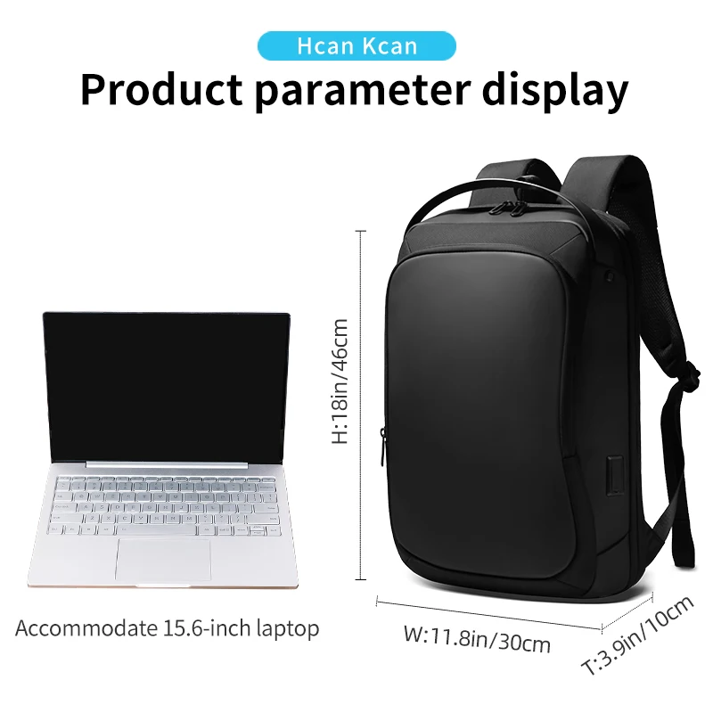 Hk Backpack Men Laptop Backpacks Large Capacity Bag Multi-function Waterproof Outdoor Travel Bags USB Charging Male School Bags