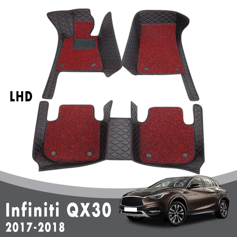 

Автомобильные коврики для Infiniti QX30 2017 2018, ковры, роскошные двухслойные проволочные петли, автозапчасти для интерьера, аксессуары, чехлы на заказ
