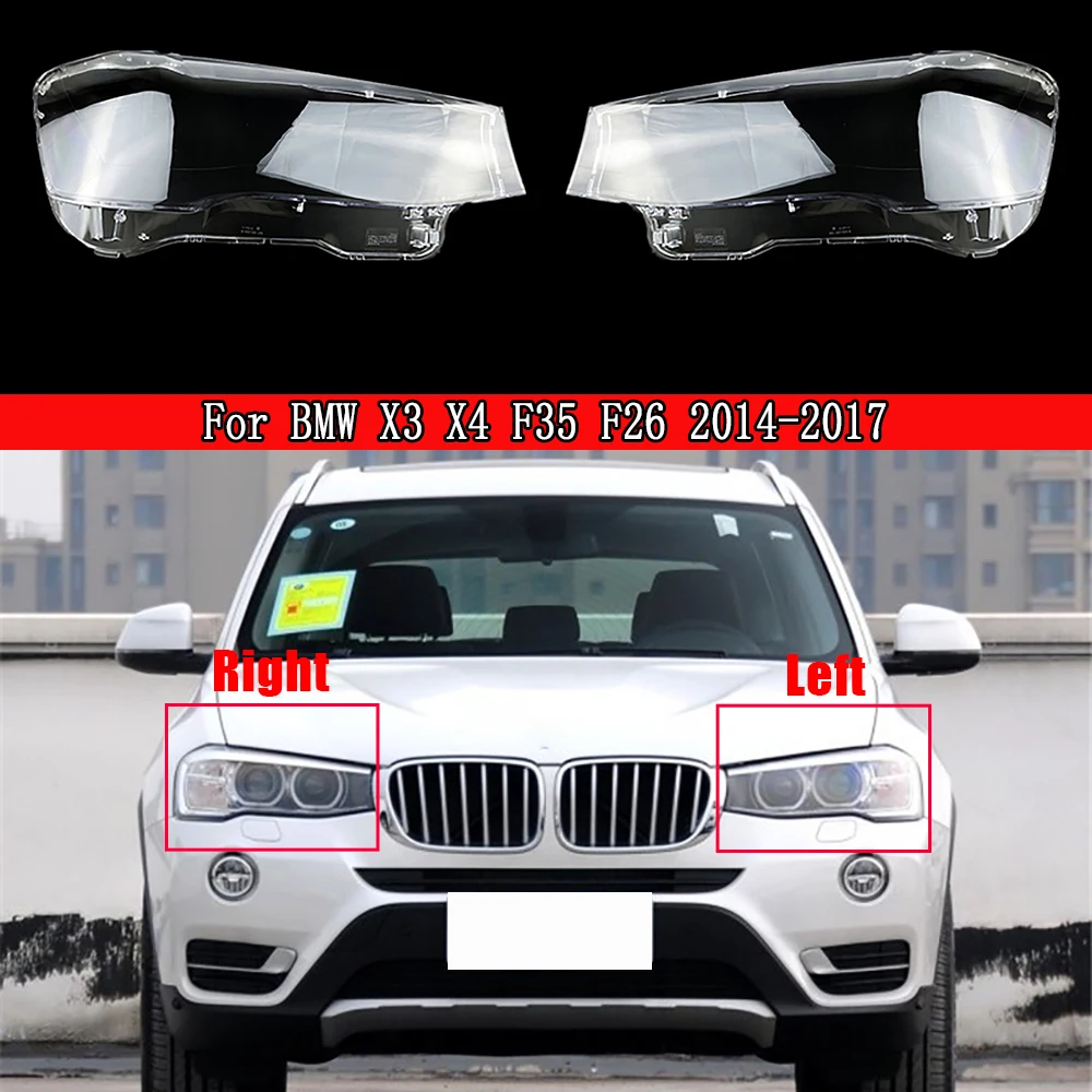 

Car Front Headlight Cover For BMW X3 X4 F35 F26 2014 2015 2016 2017 Transparent Lampshade Plexiglass Replace Original Lens