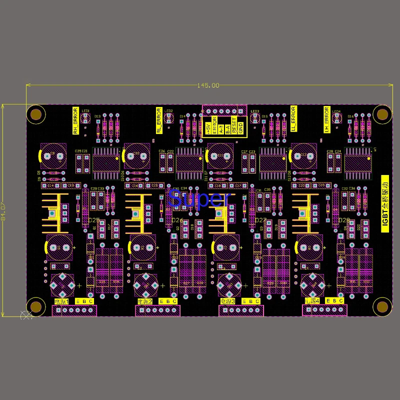 General-purpose IGBT Full H-bridge Four-channel Positive Voltage Drive Module Controlled Negative Pressure Shut-off Circuit Boar