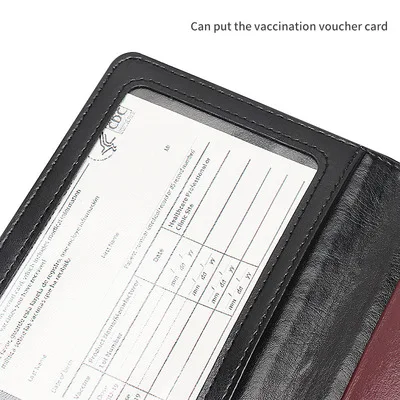USA America Passport Cover Holder Business PU Leather Vaccination Card Protective Storage Wallet Purse Case Travel Accessories