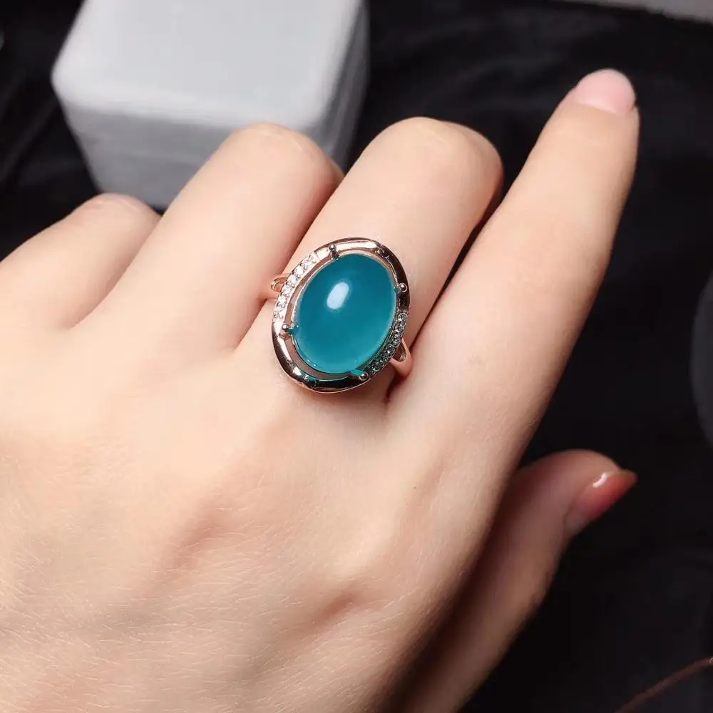 KJJEAXCMY Fine Jewelry 925 Sterling Silver Inlaid Natural Amazonite Female Ring Pendant Set Popular Supports Detection