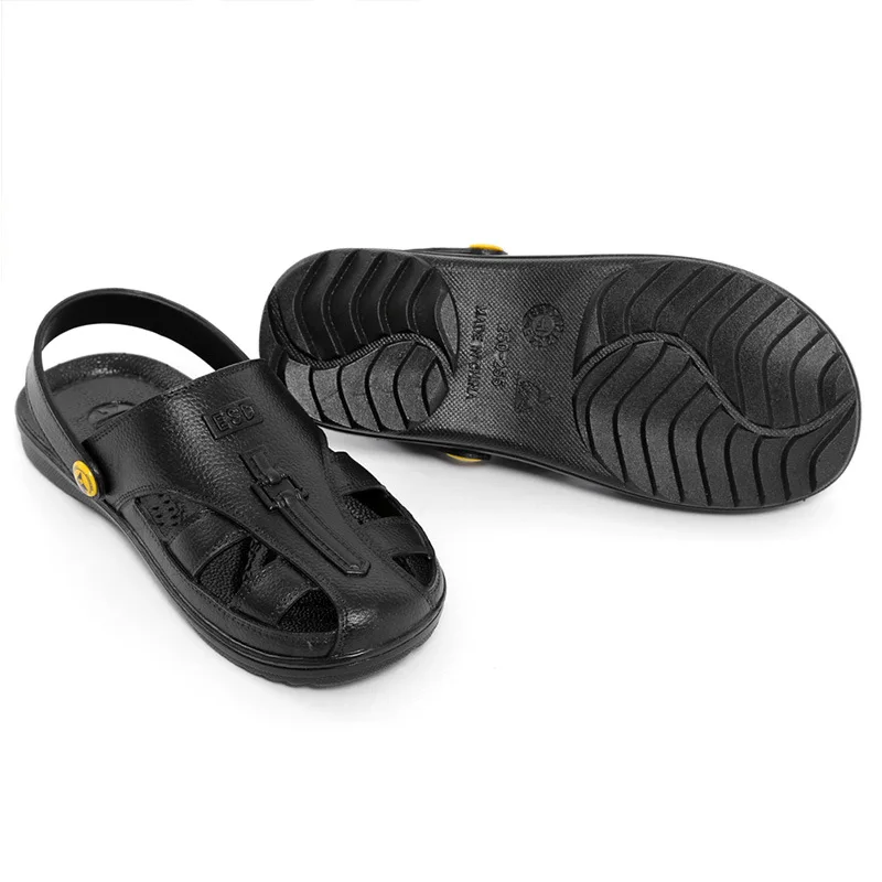 Anti-static Work Safety SPU Shoes Leather Sandals Slipper Non-slip Breathable Electronic Workshop Men Women