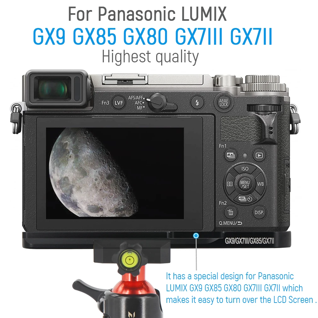 Quick Release L Plate Bracket Hand Grip Holder Compatible With Panasonic LUMIX GX9 GX85 GX80 GX7III GX7II