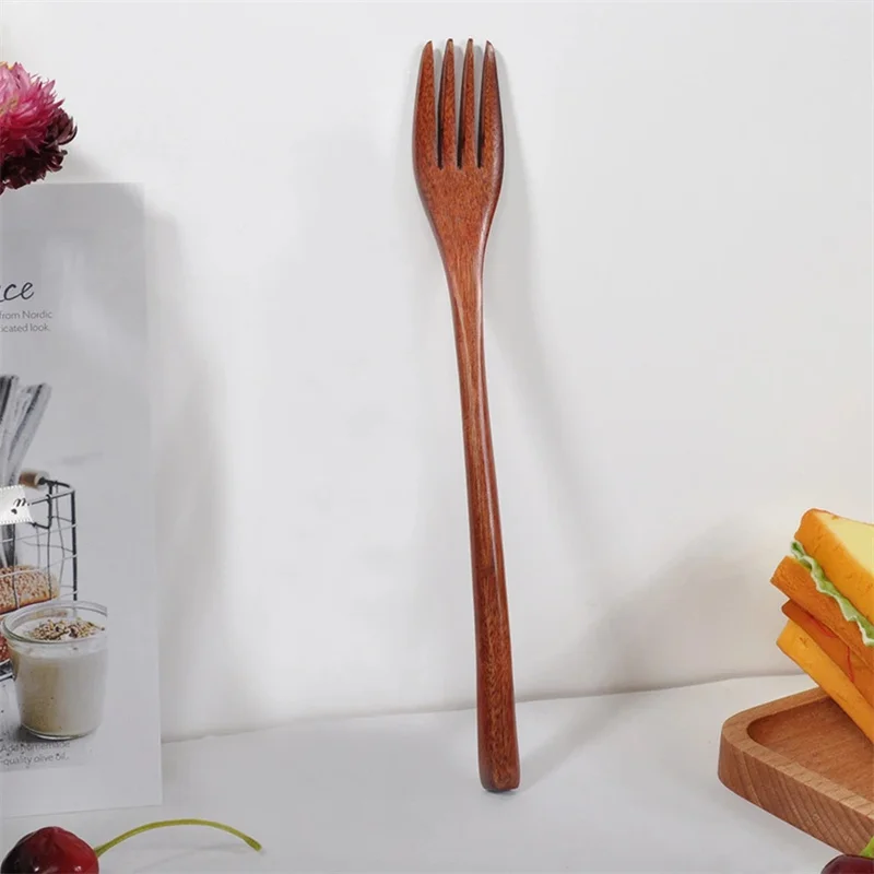 1pcs Cake Forks Wooden Dessert Fork Tea Forks Bamboo Small Fork For Fruit Snack Dinnerware Party Utensils Tableware