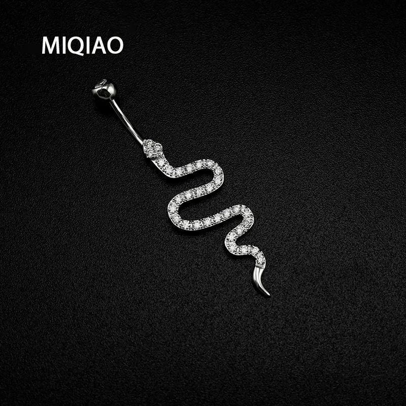 MIQIAO 925 Sterling Silver Belly Button Piercing Animal Snake For Women Body Jewelry fashion Accessories Attractive Beautiful