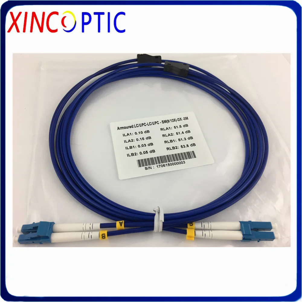 2core 30M Singlemode Armored Patch Cord 2 cores 30M SM G652D/G657A PVC Jacket  ST SC LC FC 2 fiber Optical Fiber Jumper Cable