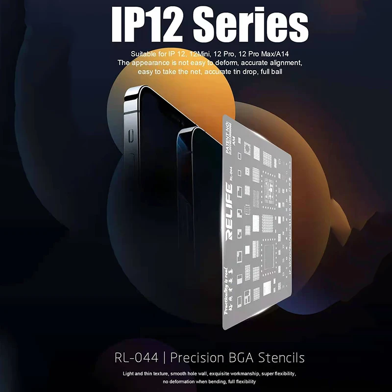 RELIFE RL-044 اللوحة بغا القصدير زراعة صافي مناسبة ل IP12 12PRO 12MAX 12MINI A14 لأدوات إصلاح المحمول