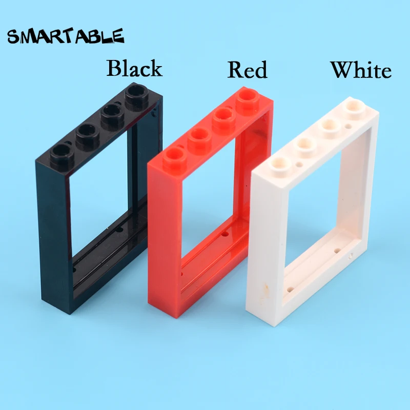 Smartable Window Frame 1x4x4 with Door MOC Parts Building Blocks House Toys For Kids Compatible 6154+6155 City 10pcs/lot