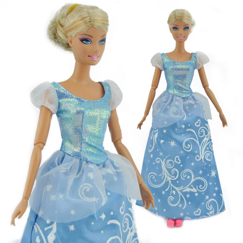 1/6 Doll Clothes Princess Skirt Princess Blue Party Dress Doll Skirt Clothes For 1/6 Doll Accessories Girl Dress Up Toys