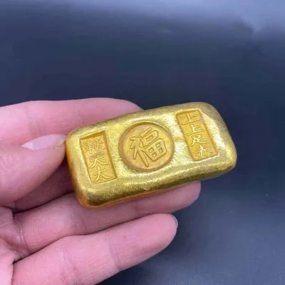 Antique gold-plated Tianjin Fuzi gold ingot decoration