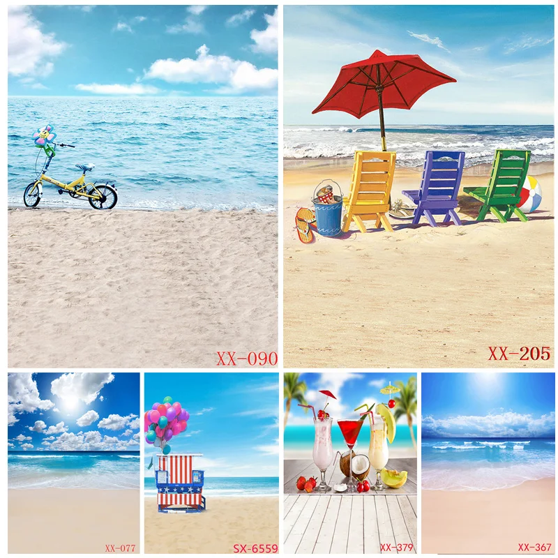 

ZHISUXI Summer Tropical Sea Beach Palms Tree Photography Background Child Photo Backdrops Photo Studio Props YXFL-05