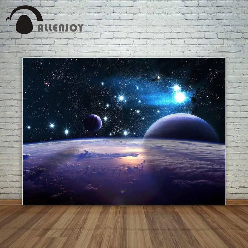 Allenjoy backgrounds photocall Cosmic landscape Planets nebulae space mysterious professional festival backdrop photographic